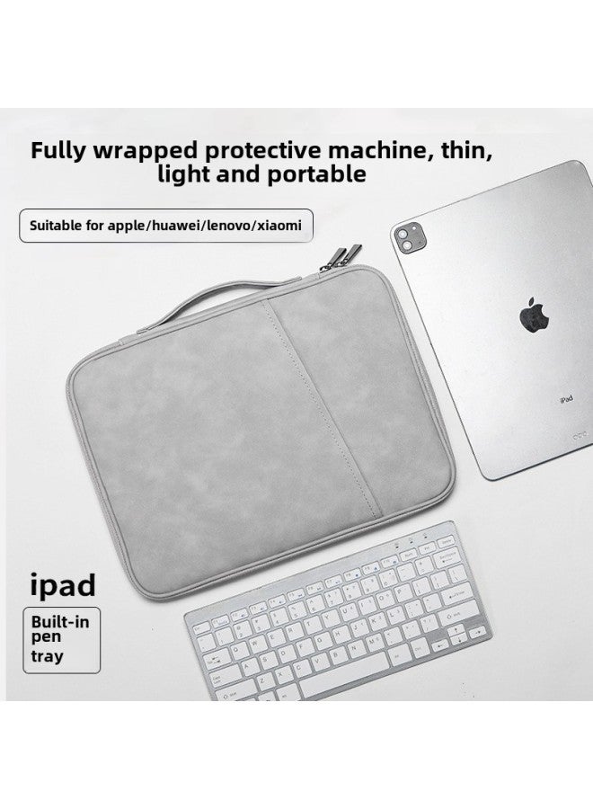 Tablet Bag Tablet Waterproof Loadable Keyboard For Apple Ipad Storage Bag Summer Anti-vibration Laptop Bag For Men And Women-Color:Light Gray [Sheep Paste]]-Dimensions:10.8-11 Inch Universal - Image 1