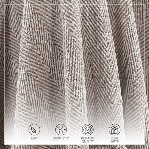 SASHAA WORLD Striped Chevron Throw Blanket | Throw for Living Room, Sofa, Bedroom & Chair | Grey Throw Blanket | 180 x 130 cm Pack of 1 - Image 5