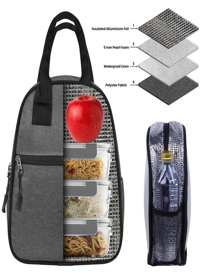 OxbOw Travel Lunch/Tiffin/Storage Bag with Bottle Comportment Picnic Tote Cooler Bag for Women Kids Men Office, College & School (Black) - Image 4