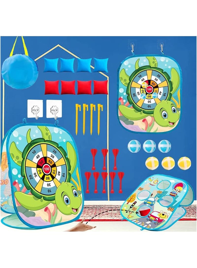 ACLIX Bean Bag Toss Game Toys for Kids Outdoor Beach Games DartBoard for Kids Outside Indoor Fun Gift Toys for Toddlers Family Corn Hole Game Set For Boys And Girls - Image 1