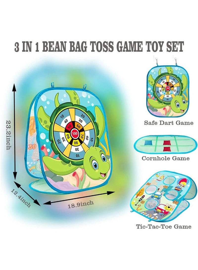 ACLIX Bean Bag Toss Game Toys for Kids Outdoor Beach Games DartBoard for Kids Outside Indoor Fun Gift Toys for Toddlers Family Corn Hole Game Set For Boys And Girls - Image 2