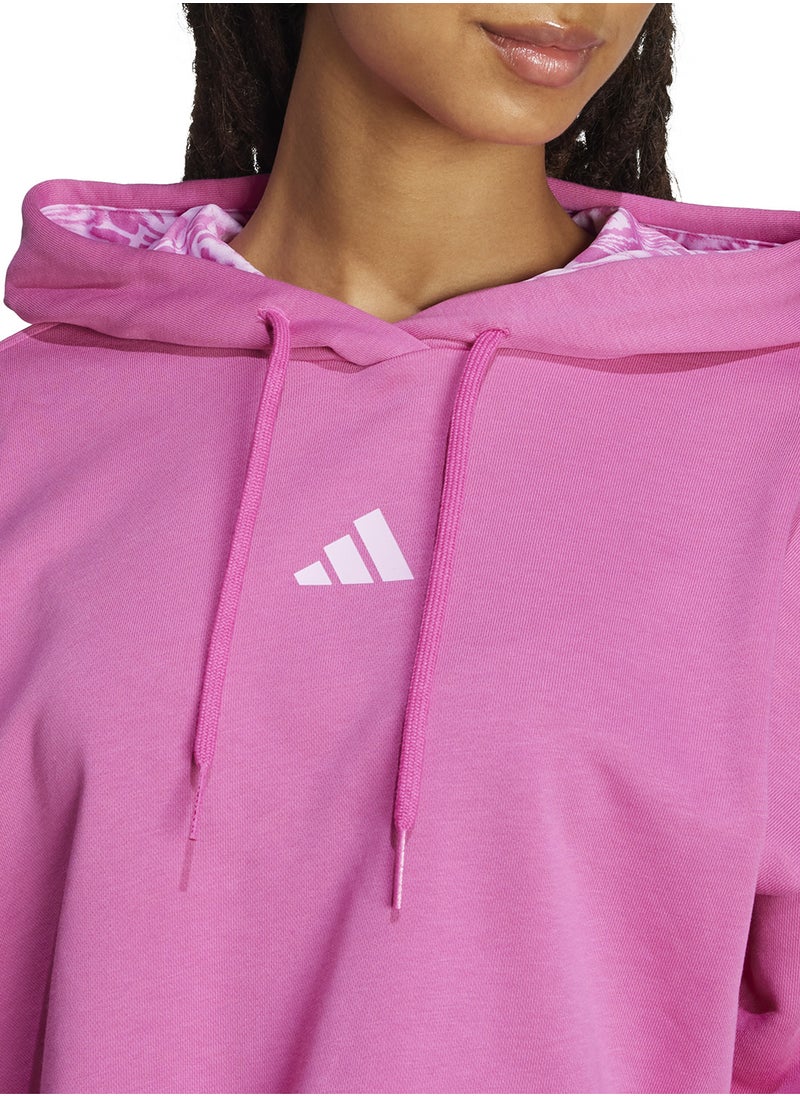Adidas Essential 3 Stripe Print French Terry Hoodie  - Image 3