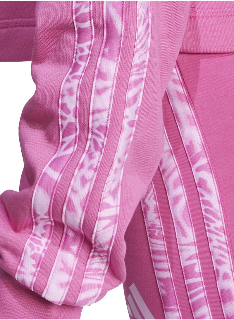 Adidas Essential 3 Stripe Print French Terry Hoodie  - Image 4