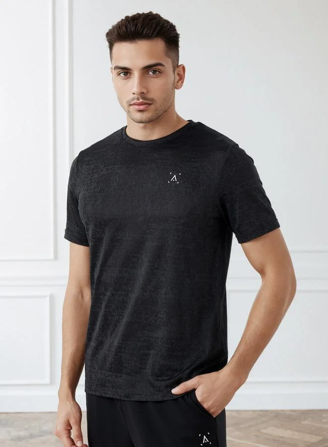 ADOT by Splash Jacquard Crew Neck T-shirt