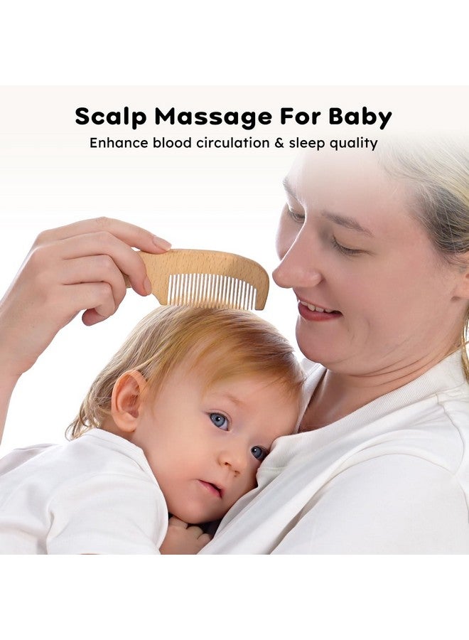 Yoofoss 4 Piece Baby Brush and Comb Set, Wooden Baby Brush with Natural Ultra Soft Goat Hair, Baby Hair Brush for Newborn, Baby Brush Set for Boy Girl - Image 5