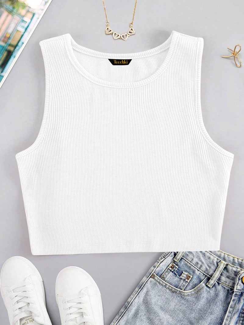 Toochki Tops for Women Crop Top for Women's Tank Activewear Tee Sports Western Casual Cotton Camisole - Image 2