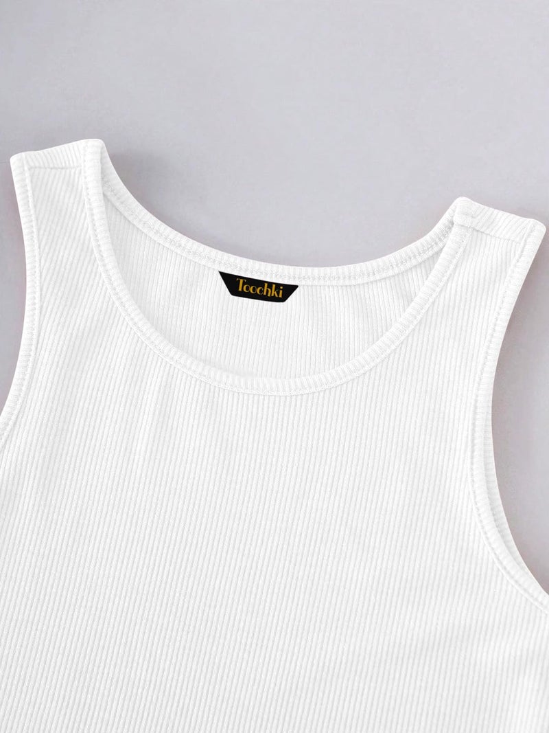 Toochki Tops for Women Crop Top for Women's Tank Activewear Tee Sports Western Casual Cotton Camisole - Image 3
