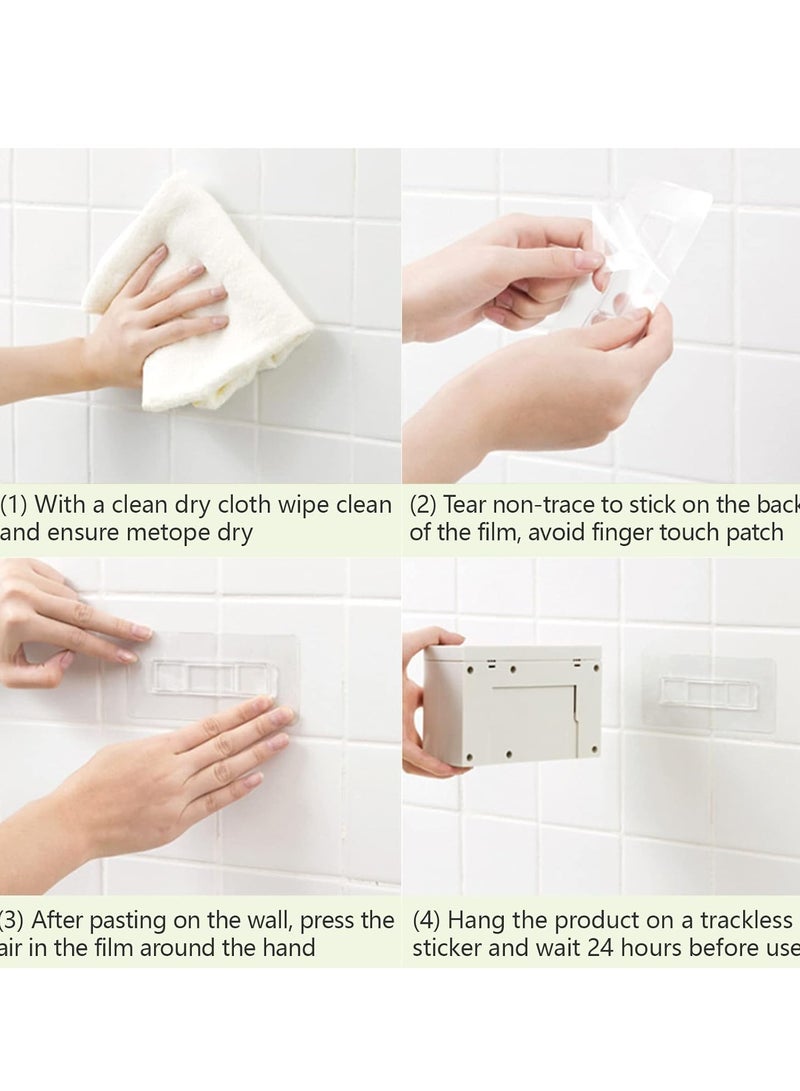 Self adhesive toothbrush holder wall mounted, multifunctional toothpaste holder with cover, bathroom automatic toothpaste dispenser, dormitory toothbrush holder, cabinet - Image 3