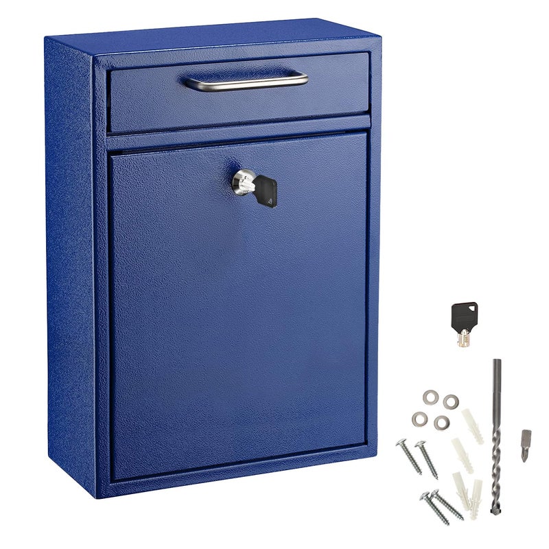 AdirOffice Wall Mount Mailbox  Mailbox with Lock and Keys Durable Wall Mounted Locking Mailbox and Cash Drop Box for House Apartments and Bussiness After Hours Deposits