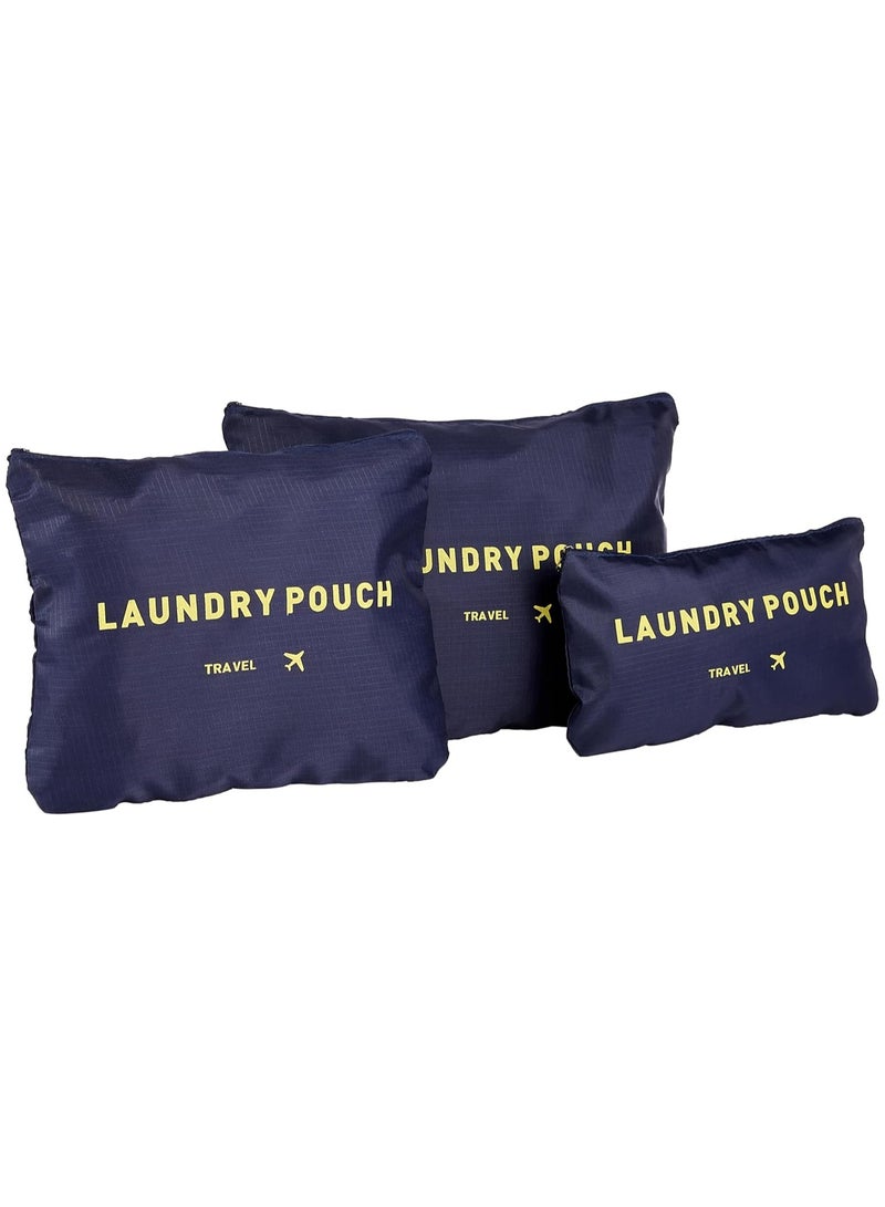 SKY-TOUCH SKY-TOUCH 6pcs Set Travel Luggage Organizer Packing Cubes Set Storage Bag Waterproof Laundry Bag Traveling Accessories - Blue,Travel Bag - Image 2