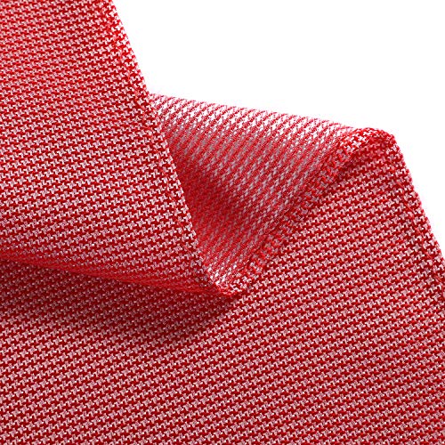 fortunatever Christmas Mens Handmade Neckties,Red Solid Ties With Pocket Square+Gift Box(58”*3.35”) - Image 4