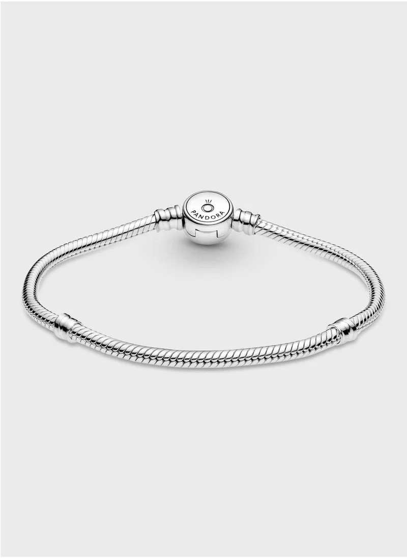 PANDORA Pandora Moments Sparkling Blue Disc Clasp Bracelet