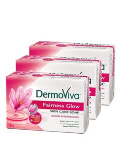 Dermoviva Fairness Glow Soap Gently Cleanses Your Skin and Makes Your Skin Even-Toned, Fairer and More Radiant -125g (Pack of3)