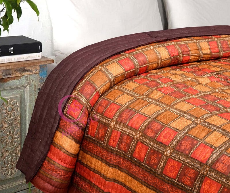 WORLDNEX 400 TC Pure Cotton Double Bed Soft Jaipuri AC QuiltRazaiRajai Floral PrintJaipuri razai Double Bed for Winter PrintedMulticolor Double Bed 90 x 108 inch - Image 3
