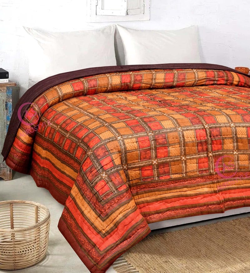 WORLDNEX 400 TC Pure Cotton Double Bed Soft Jaipuri AC QuiltRazaiRajai Floral PrintJaipuri razai Double Bed for Winter PrintedMulticolor Double Bed 90 x 108 inch - Image 2