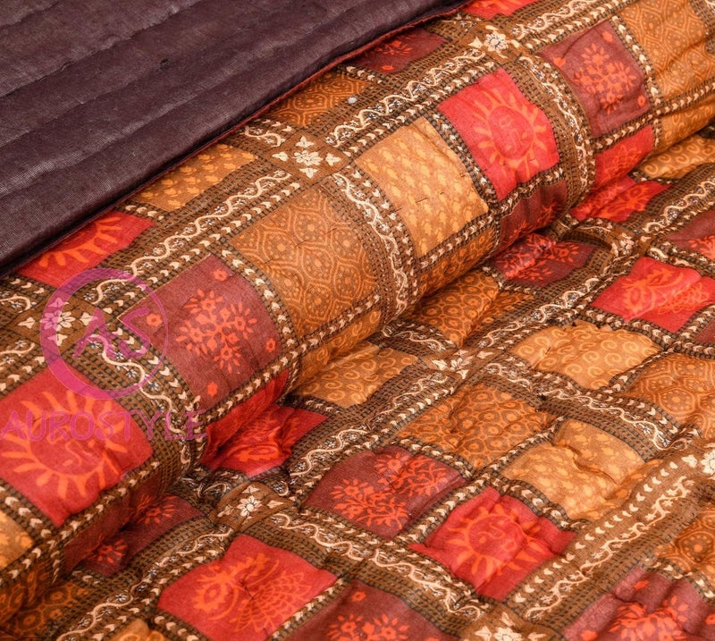 WORLDNEX 400 TC Pure Cotton Double Bed Soft Jaipuri AC QuiltRazaiRajai Floral PrintJaipuri razai Double Bed for Winter PrintedMulticolor Double Bed 90 x 108 inch - Image 4