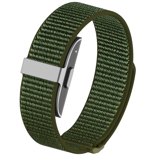 Vigamen Nylon Loop Sport Hume Band Replacement Strap Compatible with Hume Band,Adjustable Soft Wrist Bands for Women Men,Breathable Wristband for Hume Health Band Fitness Tracker,ArmyGreen - Image 1