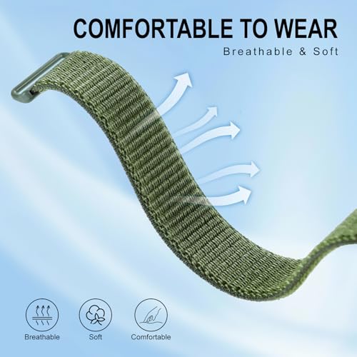 Vigamen Nylon Loop Sport Hume Band Replacement Strap Compatible with Hume Band,Adjustable Soft Wrist Bands for Women Men,Breathable Wristband for Hume Health Band Fitness Tracker,ArmyGreen - Image 3