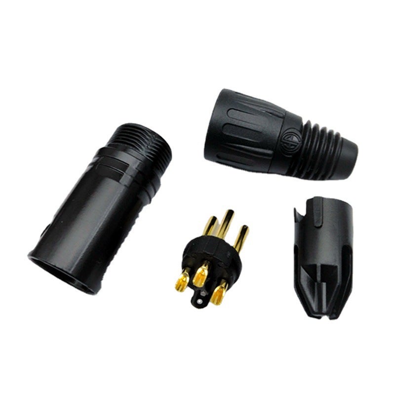 Hf Black Three-Core Cannon Microphone Xlr Balanced Cannon Microphone Three-Core Card Faucet Male And Female Plug Gold-Plated - Image 5