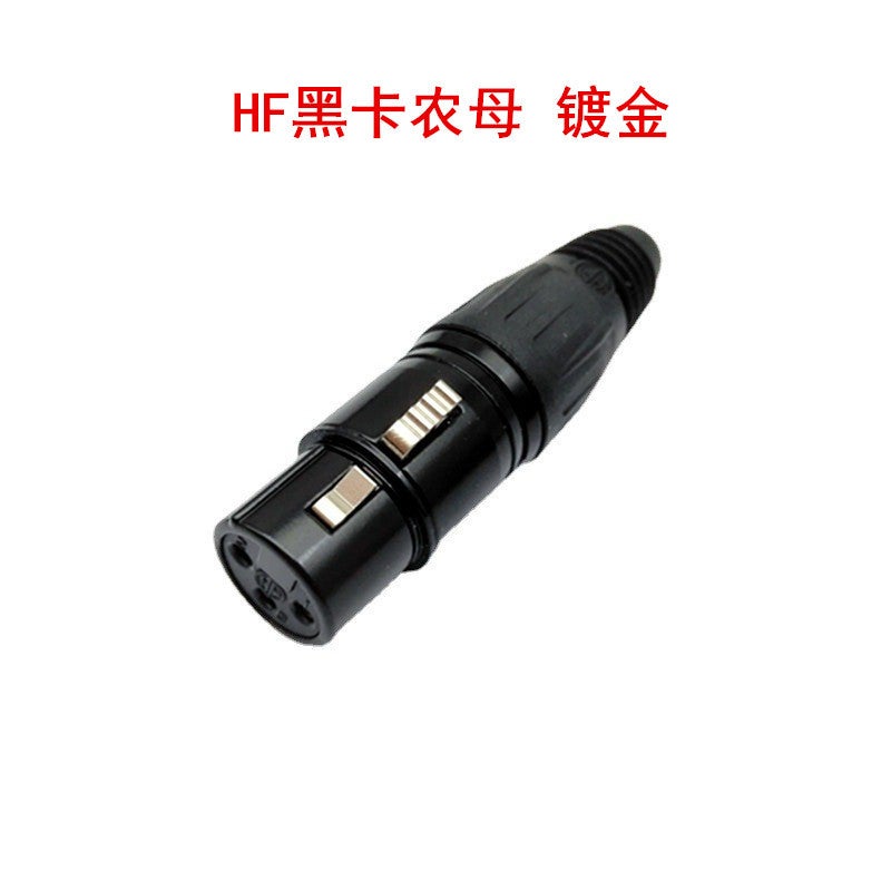 Hf Black Three-Core Cannon Microphone Xlr Balanced Cannon Microphone Three-Core Card Faucet Male And Female Plug Gold-Plated - Image 1
