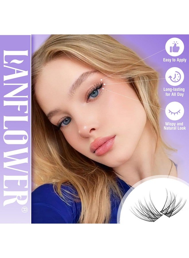 LANFLOWER Natural Lash Clusters Kit Wispy Lash Extension Kit Waterproof Lash Clusters C Curl Cluster Eyelash Extensions Kit 144pcs Individual Lashes 10-16mm Eyelash Extension Kit by Lanflower - Image 3