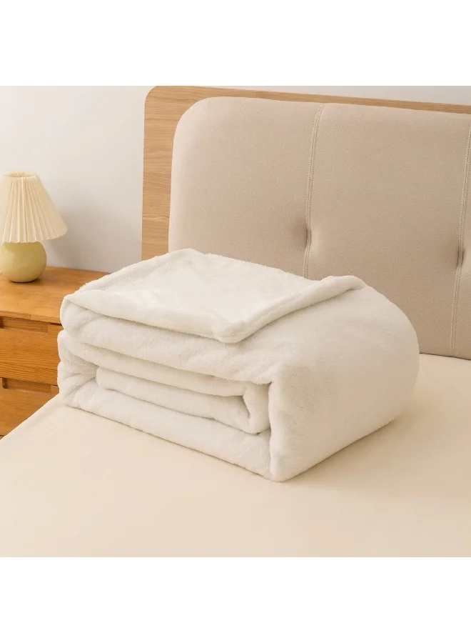 Home Box Lla Ura Rabbit Fur Double Layer Twin Blanket 150 x 220 cm