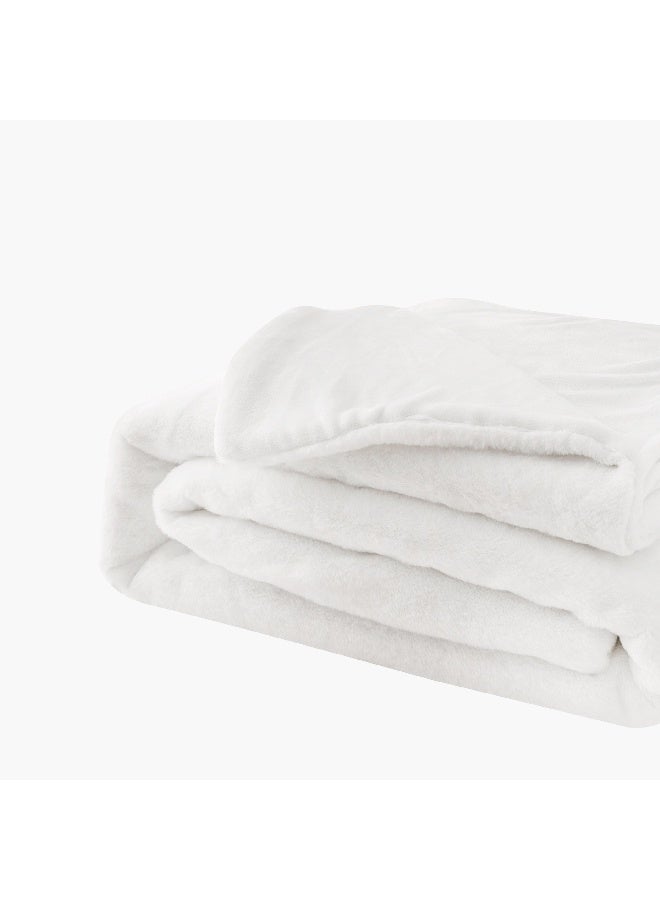 Home Box Lla Ura Rabbit Fur Double Layer Twin Blanket 150 x 220 cm - Image 1