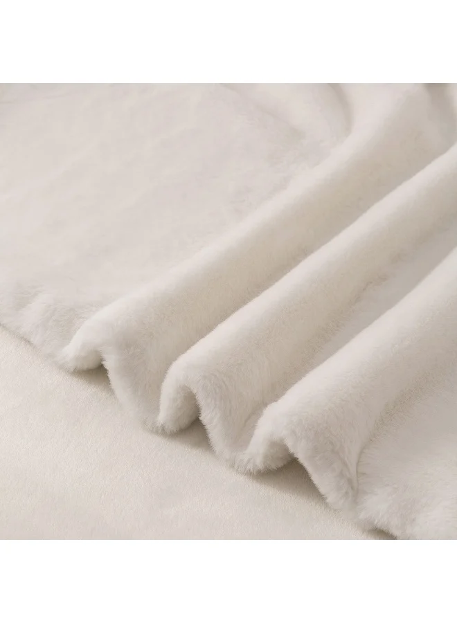Home Box Lla Ura Rabbit Fur Double Layer Twin Blanket 150 x 220 cm
