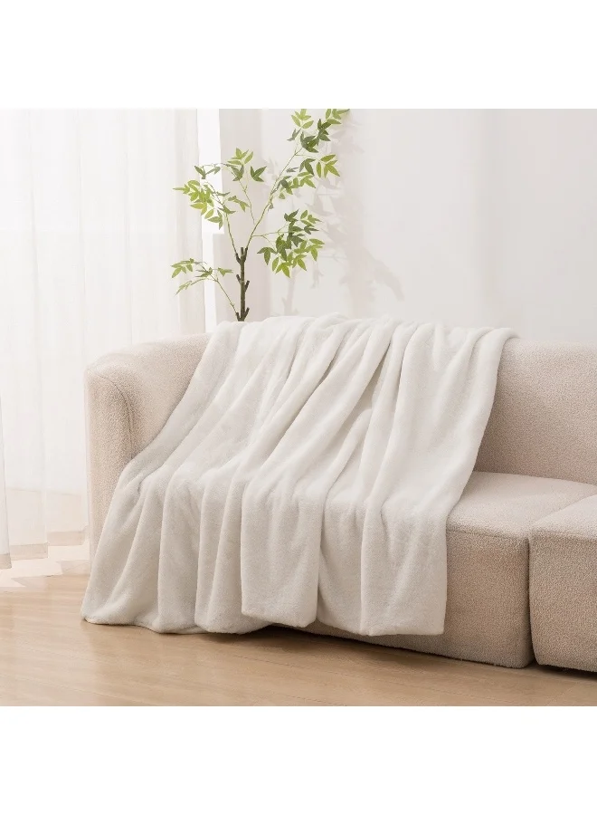 Home Box Lla Ura Rabbit Fur Double Layer Twin Blanket 150 x 220 cm