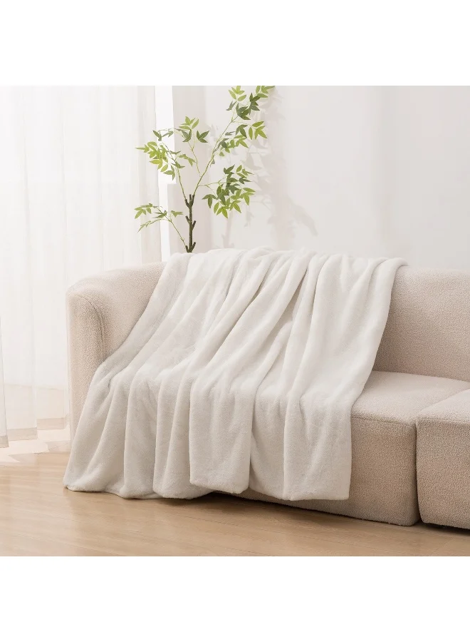 هوم بوكس بطانية مزدوجة بطبقتين من فراء الأرانب من إلّا أورا  ×  سم