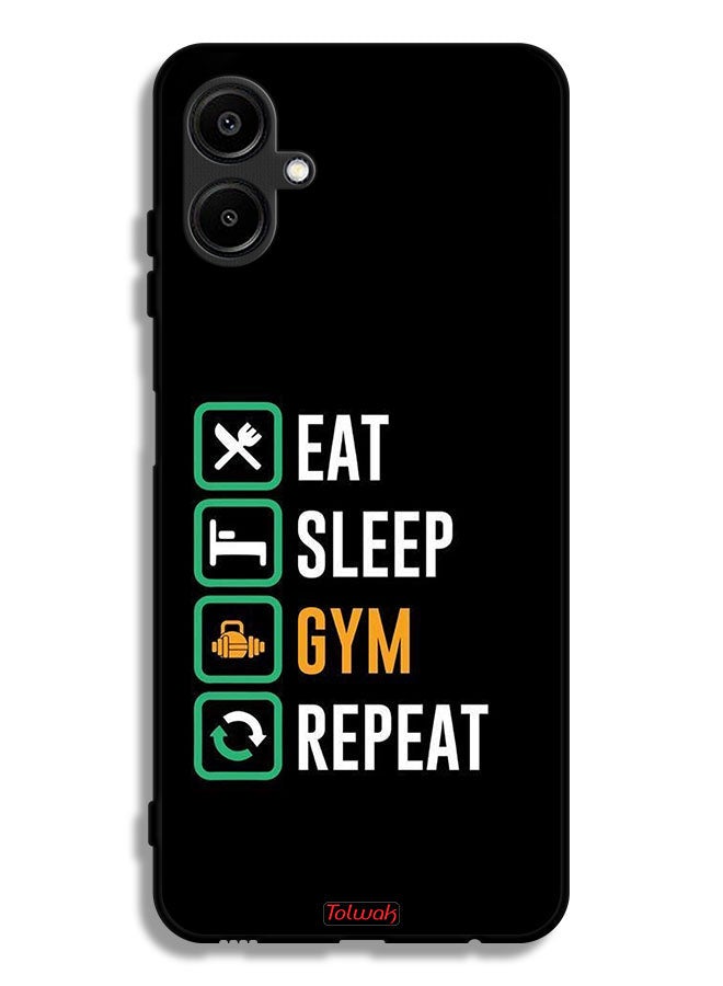 Tolwak Samsung Galaxy M06 5G Protective Case Cover Eat Sleep Gym Repeat - Image 1