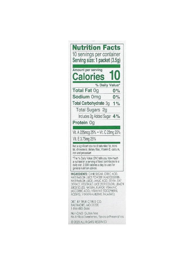 True Citrus True Citrus, Kids, True Lemon, Wild Watermelon, 10 Packets, 0.12 oz (3.5 g) Each  - Image 2