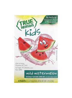 True Citrus True Citrus, Kids, True Lemon, Wild Watermelon, 10 Packets, 0.12 oz (3.5 g) Each  - Image 1