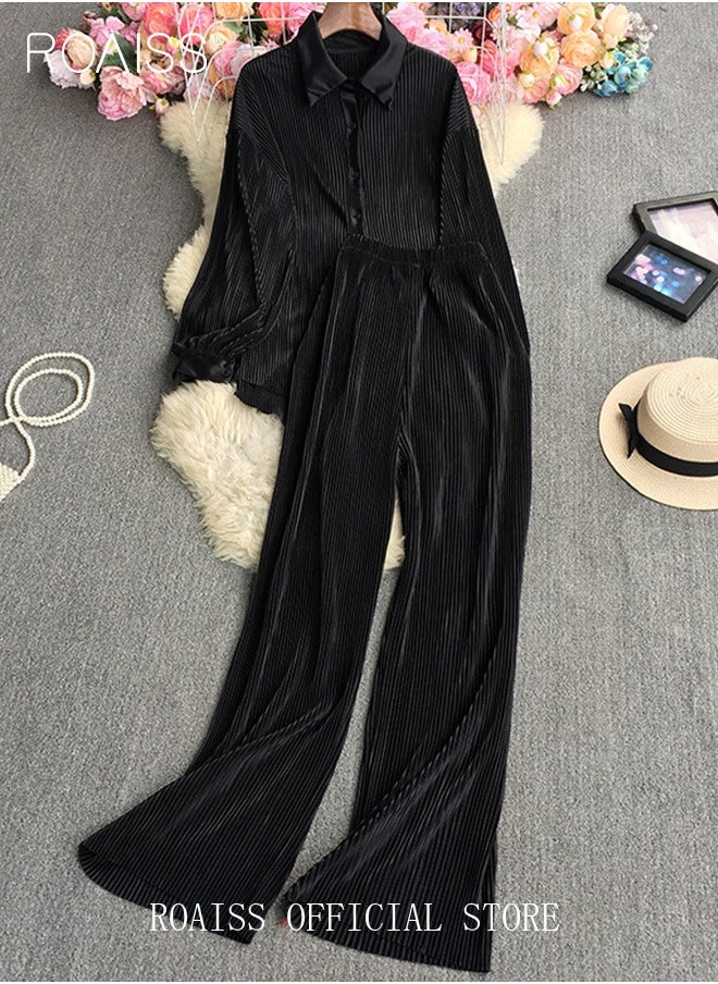 2 Piece Stretch Fabric Women Casual Suit Long Sleeved Shirt and Loose Fitting Trousers Pleating Process Comfortable and Skin-Friendly Fabric Candy Color Matching for Daily Commuting Wear - pzsku/ZFB7E43FE19E0343C81B3Z/45/_/1722396270/e42351e8-3b09-40cf-aadc-a29c8a1d24b2