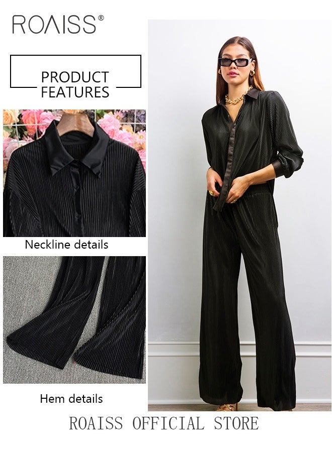 2 Piece Stretch Fabric Women Casual Suit Long Sleeved Shirt and Loose Fitting Trousers Pleating Process Comfortable and Skin-Friendly Fabric Candy Color Matching for Daily Commuting Wear - pzsku/ZFB7E43FE19E0343C81B3Z/45/_/1722396285/d2ff84fa-7516-449f-9cf4-736cd6486f96