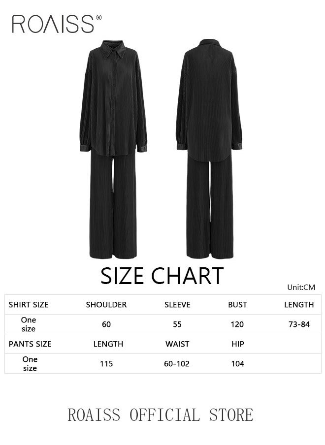 2 Piece Stretch Fabric Women Casual Suit Long Sleeved Shirt and Loose Fitting Trousers Pleating Process Comfortable and Skin-Friendly Fabric Candy Color Matching for Daily Commuting Wear - pzsku/ZFB7E43FE19E0343C81B3Z/45/_/1722396286/5d65f59b-a2fe-4773-a9f8-c880be6e89f3