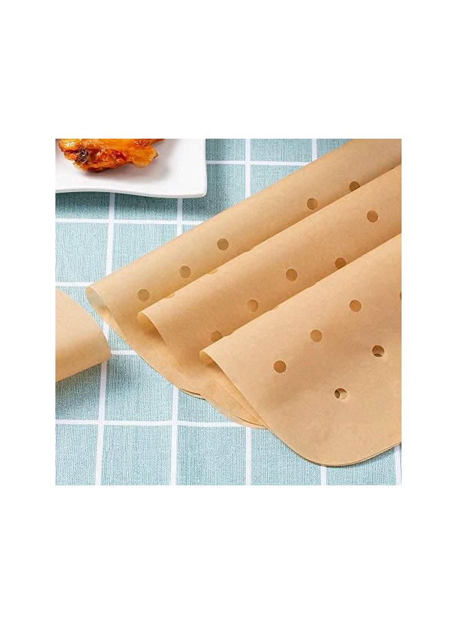S-TOP 100 PCS Square Air Fryer Parchment Paper 8.5 inch Unbleached Square Air Fryer Liners/Steaming Parchment Liner for Air Fryer, Steaming Basket (8.5inch) - Image 5