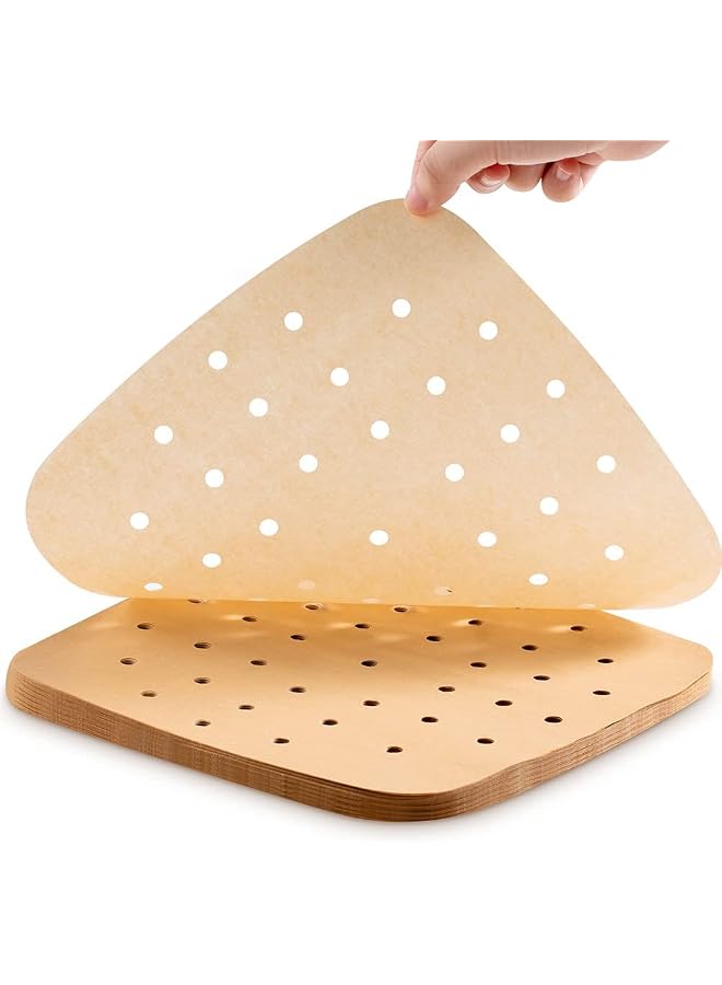 S-TOP 100 PCS Square Air Fryer Parchment Paper 8.5 inch Unbleached Square Air Fryer Liners/Steaming Parchment Liner for Air Fryer, Steaming Basket (8.5inch) - Image 1