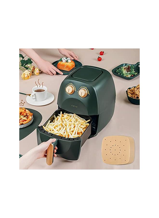 S-TOP 100 PCS Square Air Fryer Parchment Paper 8.5 inch Unbleached Square Air Fryer Liners/Steaming Parchment Liner for Air Fryer, Steaming Basket (8.5inch) - Image 3