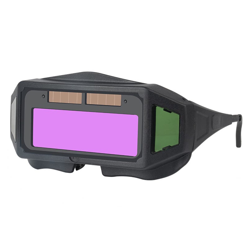 Holiberty Panoramic View Welding Glasses Solar Powered Auto Darkening Welding Lens Welder Safety Eye Protection Goggles with 2 Senisors Wide Shade Adjustable Weld Eyewear Hood Mask Helmet Tool Accessories - Image 1