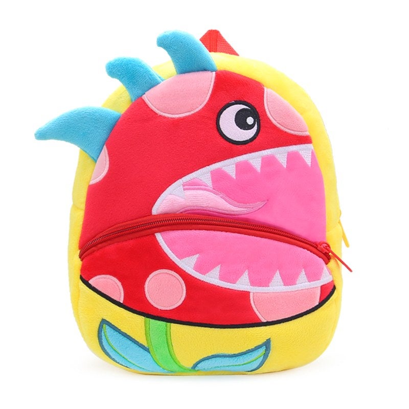 Plush Kids Backpack, Venus Flytrap Fruit Design, Soft Lightweight School Bag for Toddlers and Preschool Kids - Image 1