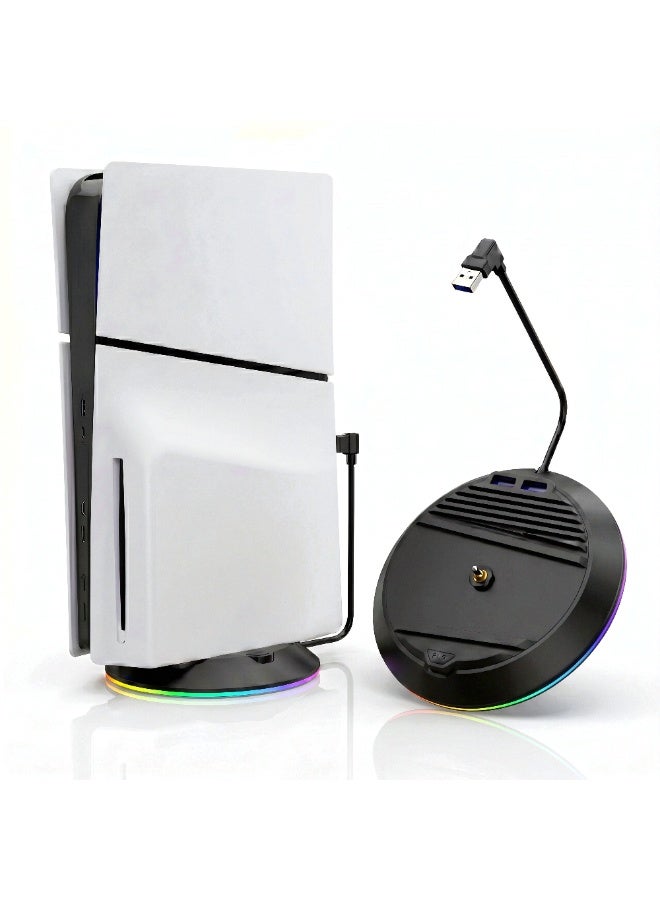 سايتاك حامل وحدة تحكم عمودي من سايتاكي بإضاءة RGB سفلية، موزع USB مزدوج، إصدار رقمي للقرص - Image 1