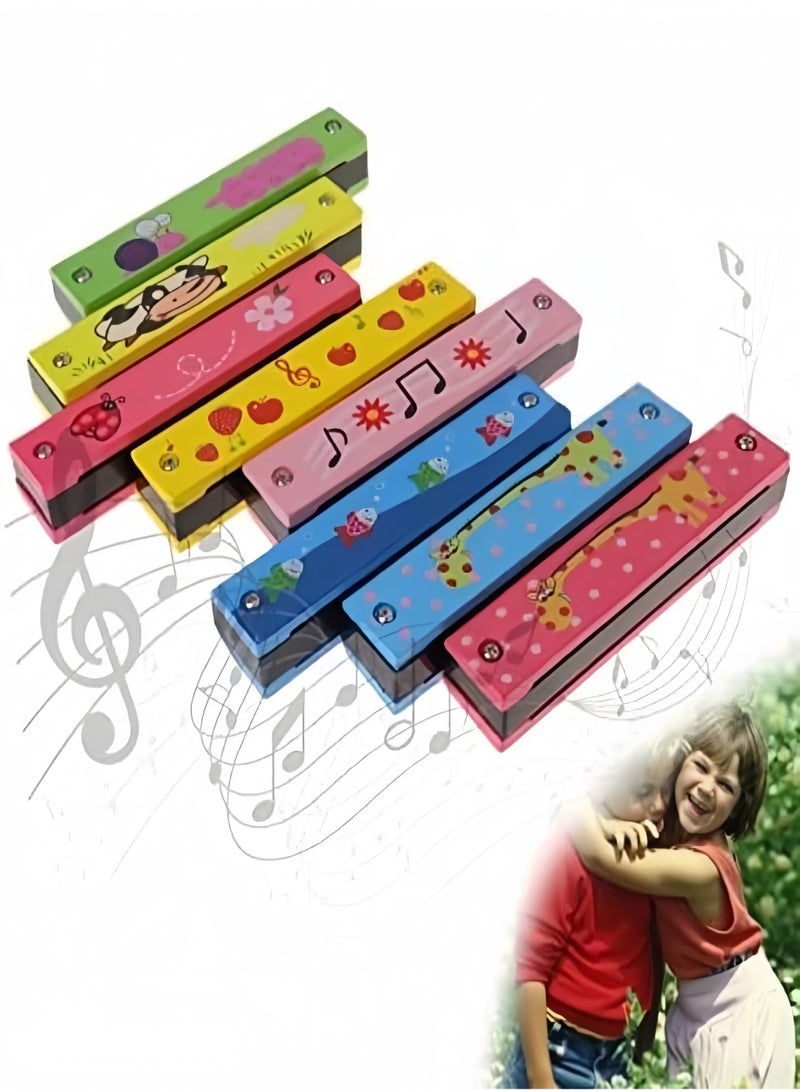 تشو داي لعبة هارمونيكا خشبية مطلية، هارمونيكا بـ 16 فتحة، لعبة تعليمية للأطفال، هدية (ألوان عشوائية) - Image 2