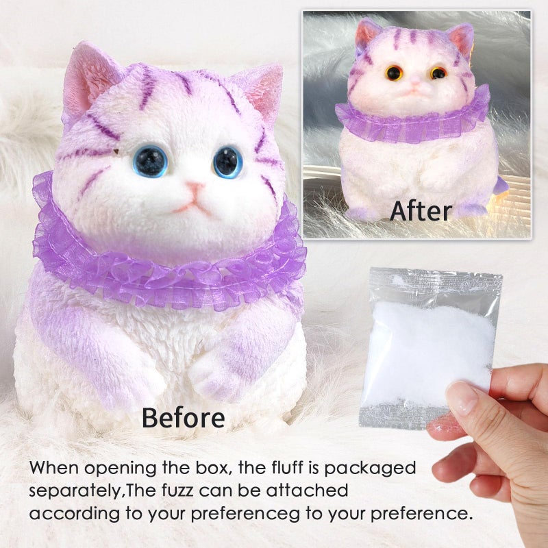 QOUXZ Big Hand Painted Cat Squishy Toys Large Cute Ultra Soft Kitty Squeeze Fidget Toys For Stress Relief  Kawaii Squishies Sticky Animal Toys For Adults Kids Decompression Sensory Balls Toys For Autism - Image 5