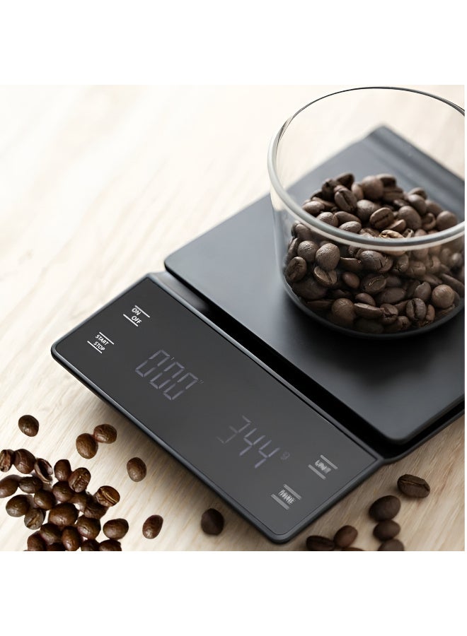 ARABIQO Digital Coffee Scale with Timer – 3kg/0.1g Precision, Espresso Drip Pour Over Scale with Backlit LED Display, USB Rechargeable, Tare Function – Ideal for Baristas & Home Brewing (Black) - Image 2