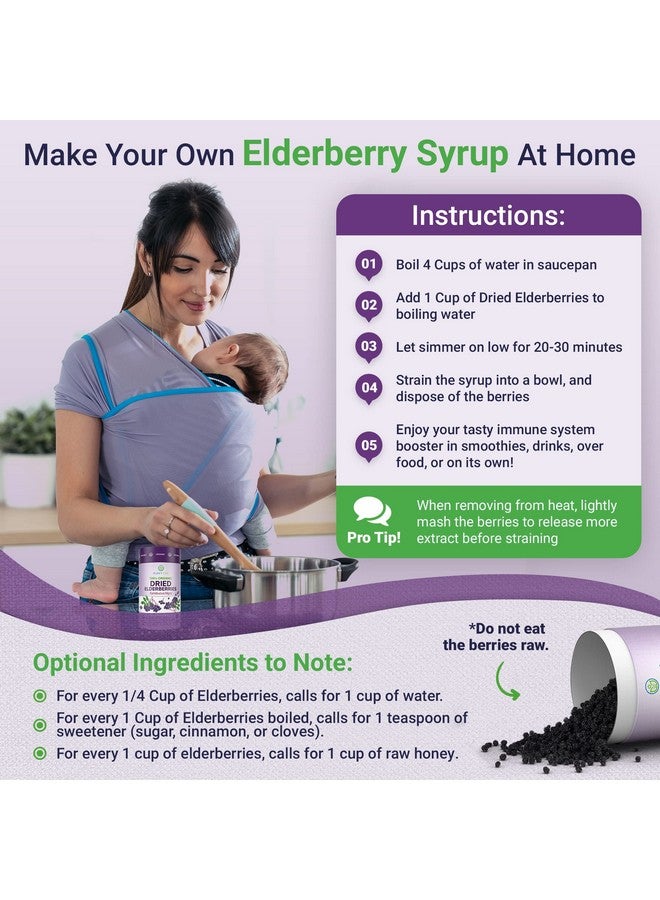 Purify Life USDA Organic Dried Elderberries 1lb Bulk (Safest Packaging, Resealable Bag, BPA-Free Scoop) Natural, non-irradiated, Raw Whole Black Elderberry, Immune Support, Make Sambucus Elderberry Syrup, 1 Pound - Image 3