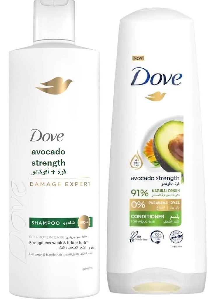 Dove Nourishing Secrets Shampoo Avocado Oil 400ml with Conditioners Strengthens 320ml