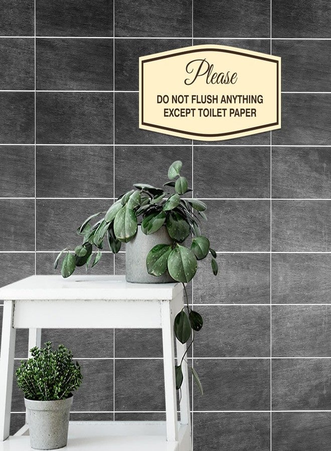 All Quality علامة من فضلك لا تقم بFlush أي شيء باستثناء ورق التواليت | تركيب سهل | علامات الحمام (ذهبي مصقول/أسود) - صغير (1 عبوة) - Image 4