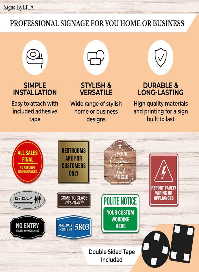 All Quality علامة من فضلك لا تقم بFlush أي شيء باستثناء ورق التواليت | تركيب سهل | علامات الحمام (ذهبي مصقول/أسود) - صغير (1 عبوة) - Image 5