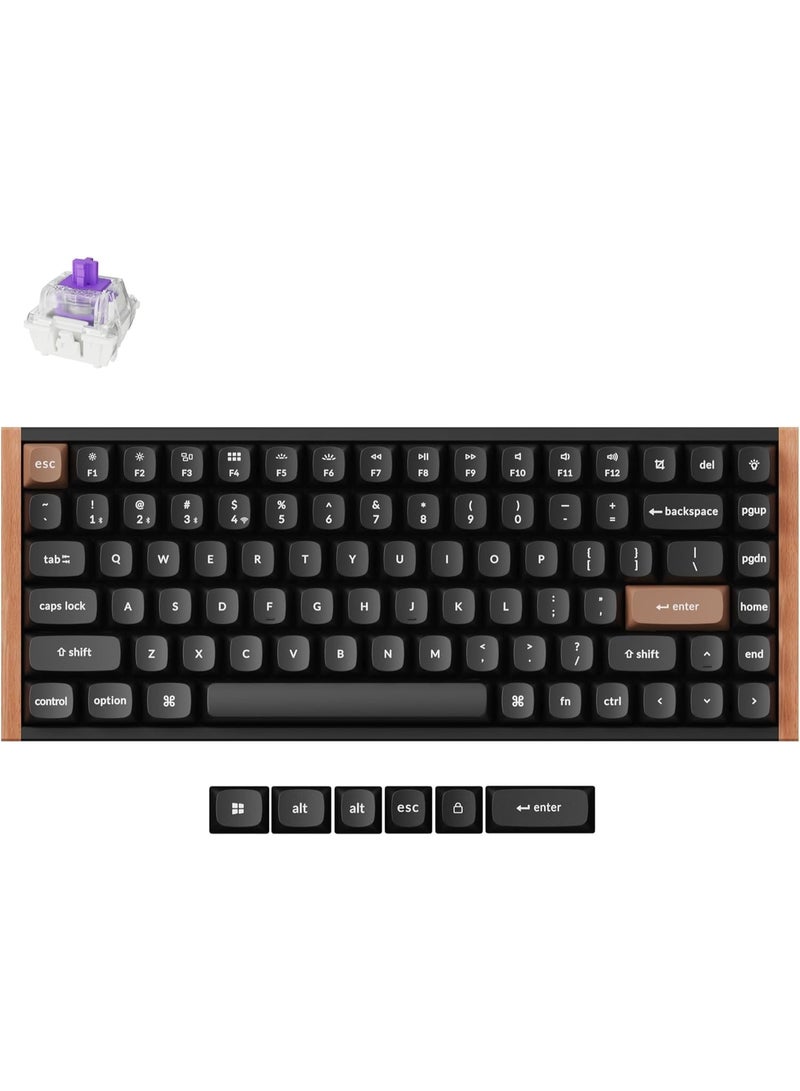 Keychron Keychron K2 HE 75% Wireless Mechanical Keyboard – 84-Key Compact Layout, Hall-Effect Magnetic Switches, Tri-Mode (2.4GHz / Bluetooth 5.1 / USB-C Wired), Hot-Swappable, Arabic–English Layout, South-Facing RGB  - Image 1